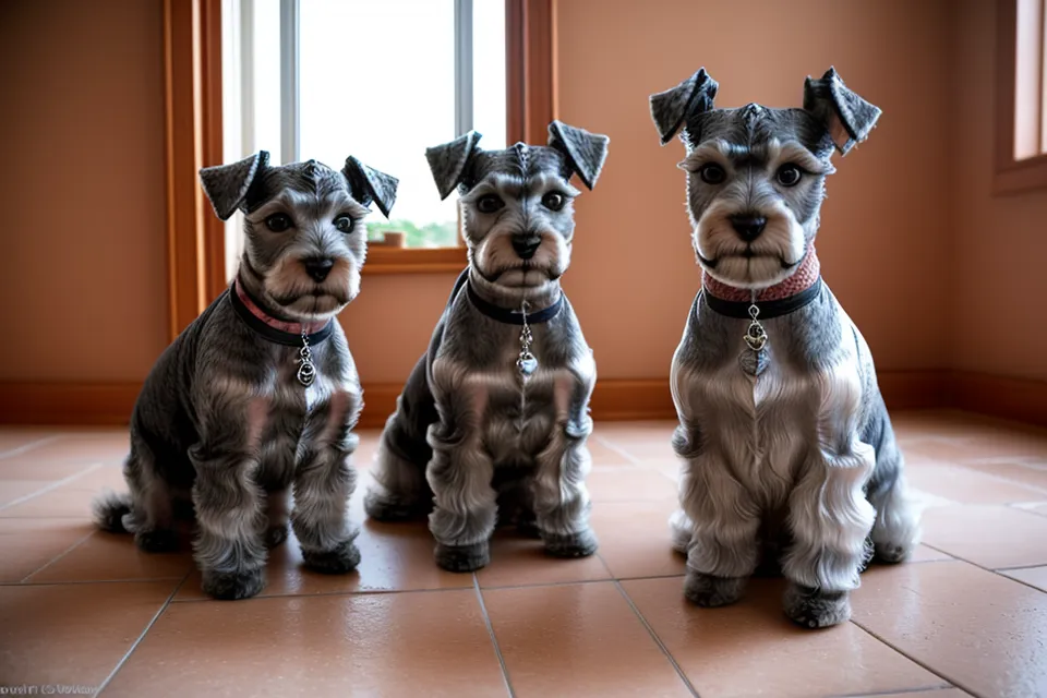 Cómo calmar a un perro con miedo al ruido del cortapelo: schnauzer miniatura tranquilo antes de la peluquería en casa