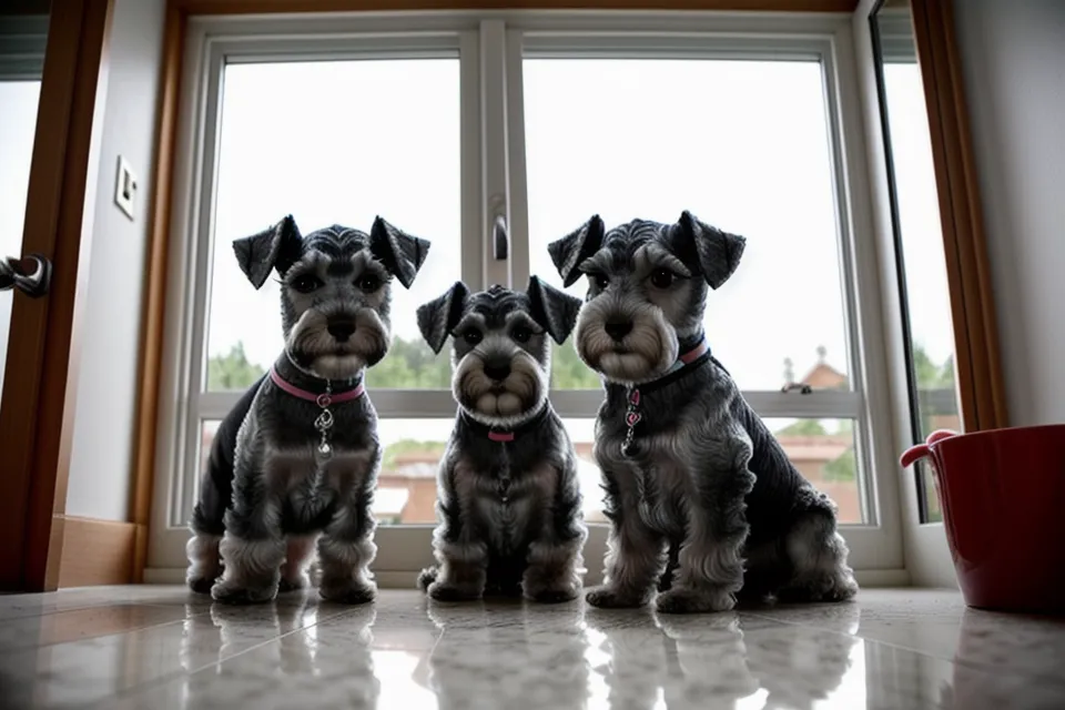 Primer plano de las dos capas de pelo de un schnauzer miniatura, pelo duro y subpelo, la base para elegir bien el cepillo