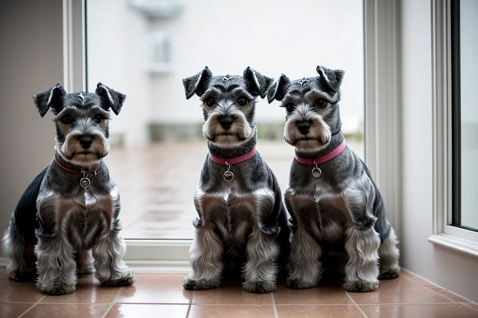 Schnauzer miniatura con chaleco de tela rígida, ejemplo de prenda incómoda para el bienestar animal