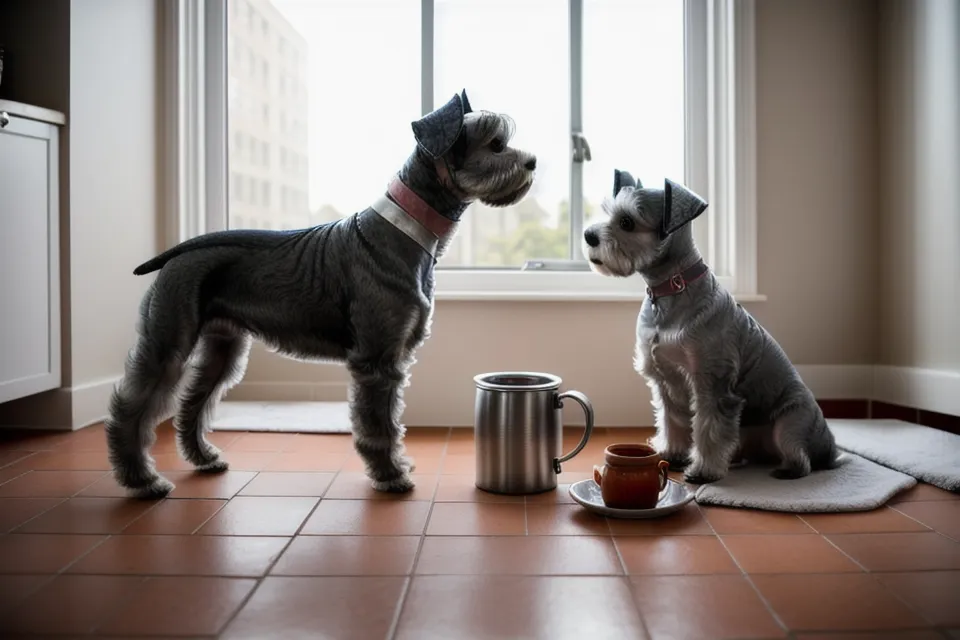 Chaleco casero de forro polar para schnauzer miniatura cosido con patrones caninos