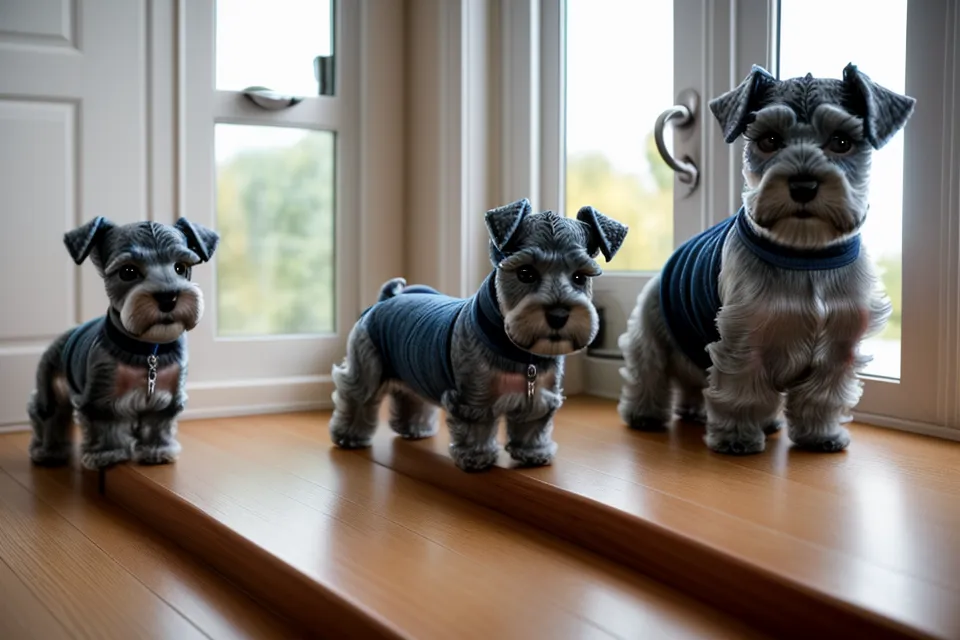 Schnauzer miniatura observando la lluvia sobre el Parque de María Luisa desde la ventana