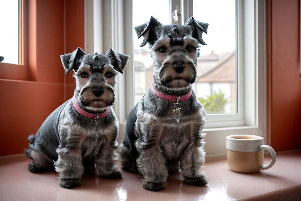 Folio A4 usado como plantilla de costura para perros al dibujar un chaleco de mini schnauzer