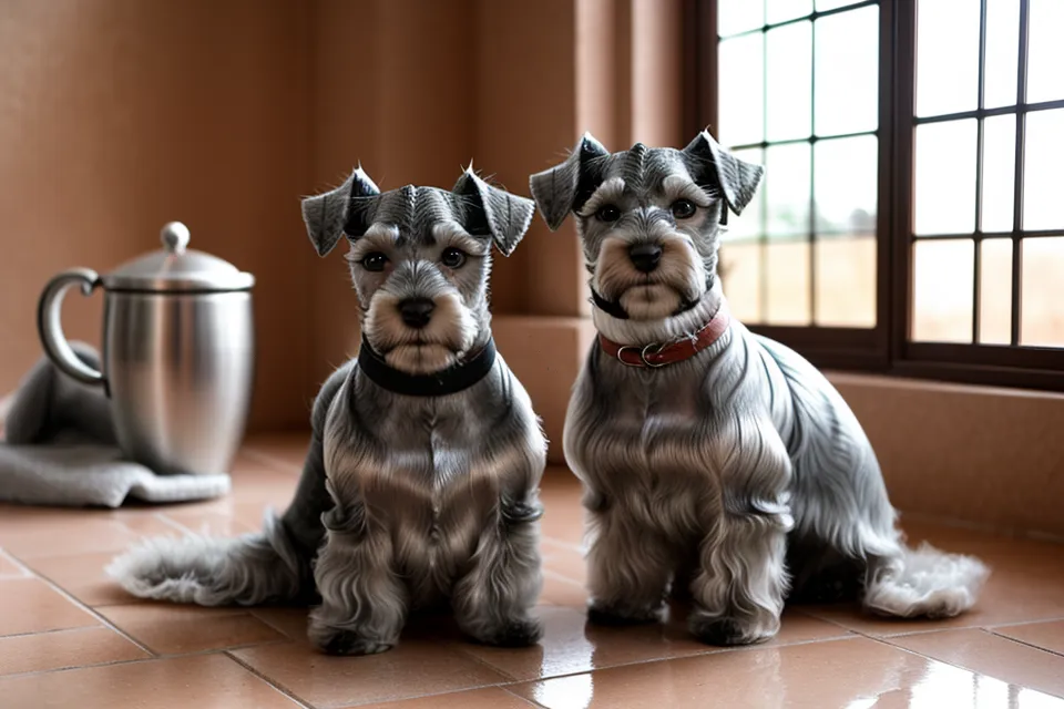 Higiene canina en casa: limpieza de patas de mi schnauzer después del paseo por Sevilla