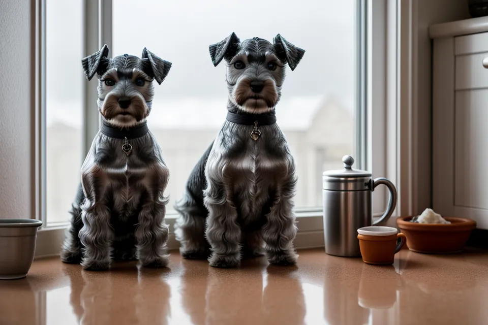 Localizando la cruz de un schnauzer miniatura con la cinta métrica antes del patronaje canino