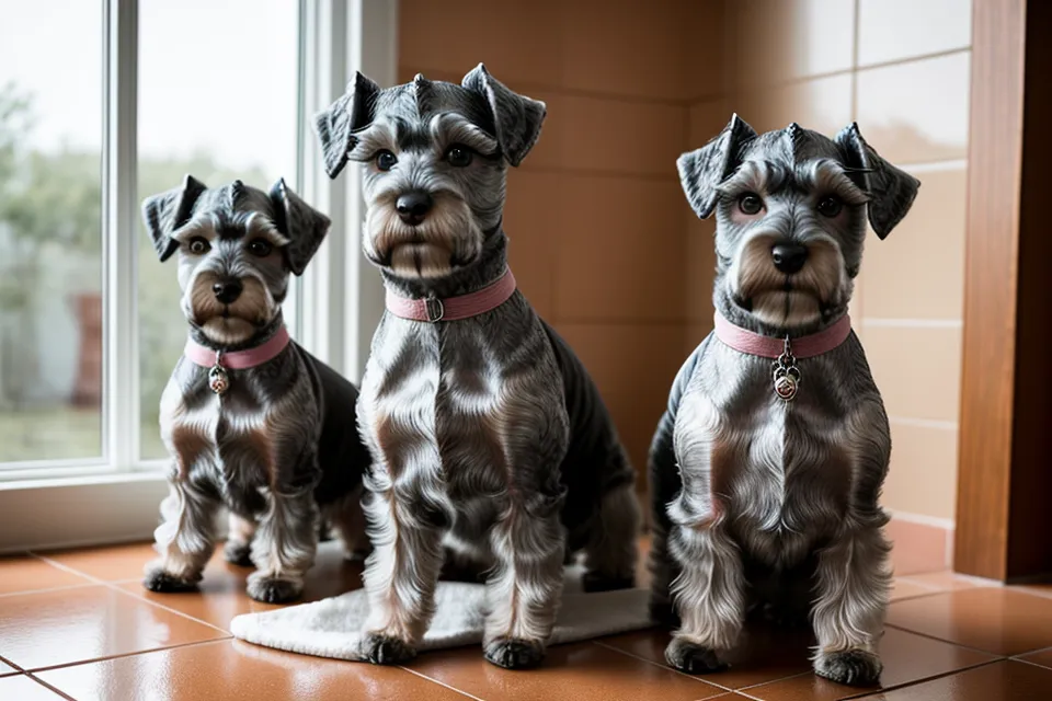 Dos schnauzer miniatura dormidos y tranquilos tras su cena de Navidad natural