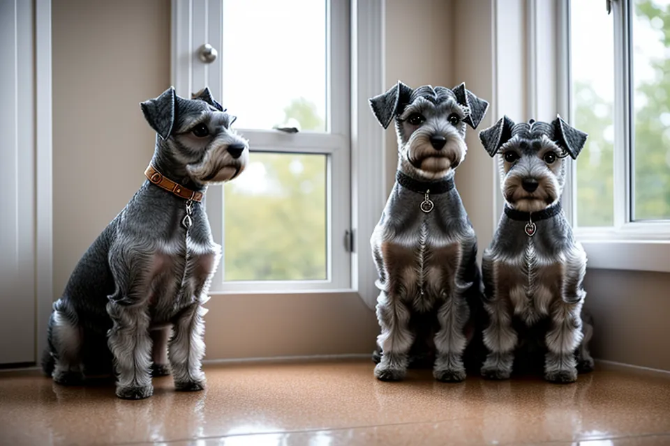 Corte del faldón de un schnauzer miniatura mostrando el error de escalón entre lomo y faldón