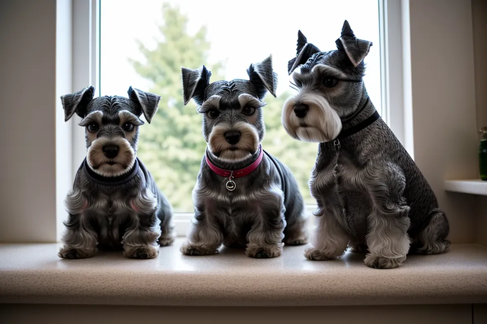 Midiendo a un schnauzer miniatura para confeccionar ropa casera y disimular un corte irregular