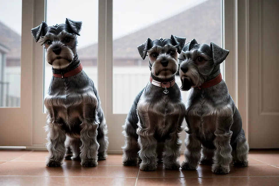 Máquina de cortar pelo para perros de motor rotativo entre mechones de pelo duro de schnauzer miniatura