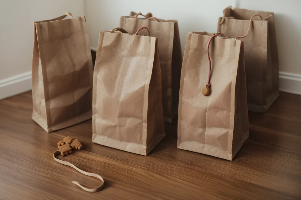 Bolsitas de snacks caseros navideños para regalar a los perros del vecindario