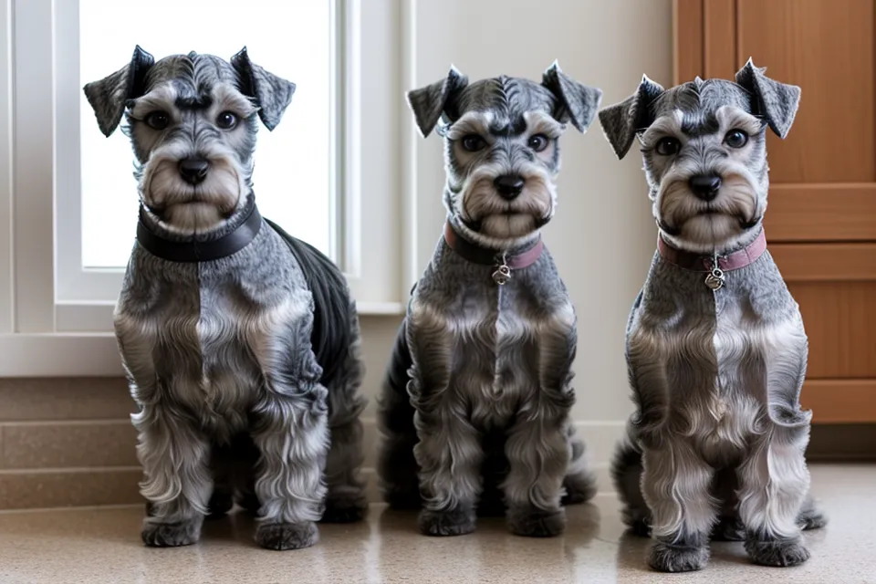 Barba de schnauzer miniatura limpia y seca tras aplicar los trucos de cuidado del pelo